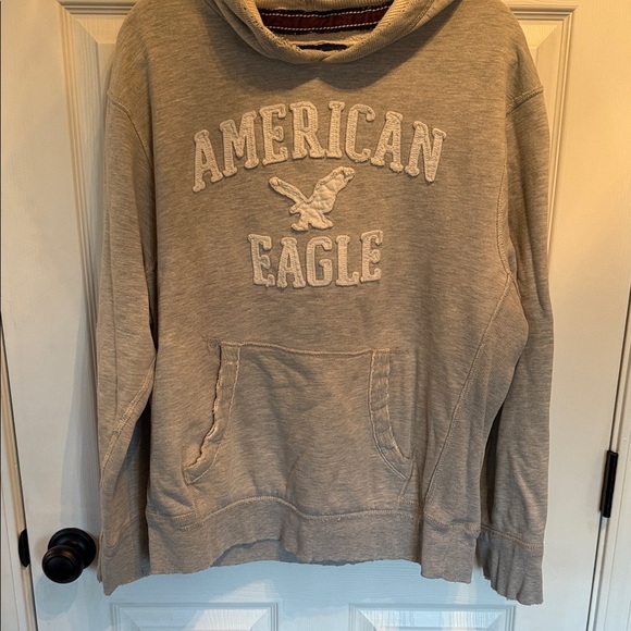American Eagle Outfitters Men’s Size L Light Gray Hoodie - Picture 4 of 6